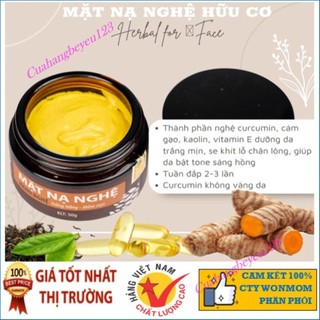 Mặt nạ nghệ dưỡng da hữu cơ Wonmom an toàn cho Mẹ trước và sau sinh 50gr -Việt Nam