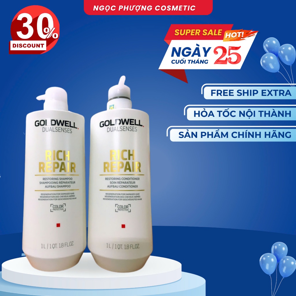 Dầu Gội Xả GOLDWELL Dưỡng Ẩm Phục Hồi GOLDWELL 1000ml