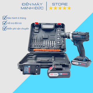 Máy Khoan Pin Bosch 72v, Khoan Pin 3 Chức Năng Tặng Kèm Phụ Kiện 24 Chi Tiết