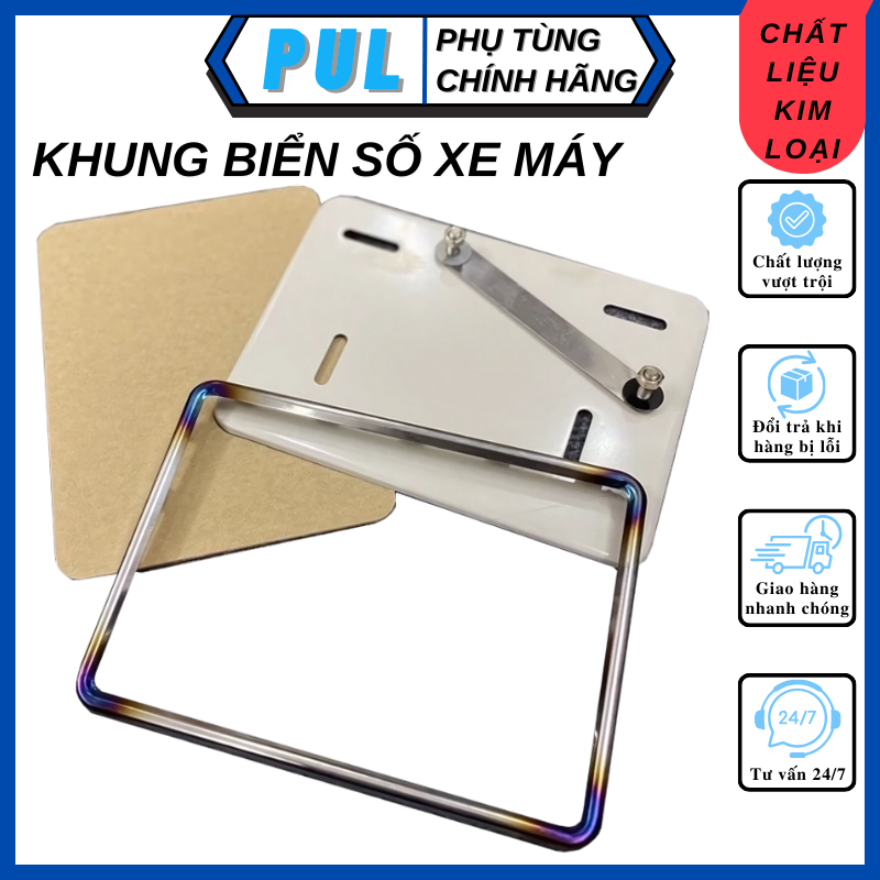 Khung Biển Số Xe Máy Chống Nước - Kèm Mica & Pat Gắn, Phù Hợp Cho Wave, Exciter, SH, Air Blade