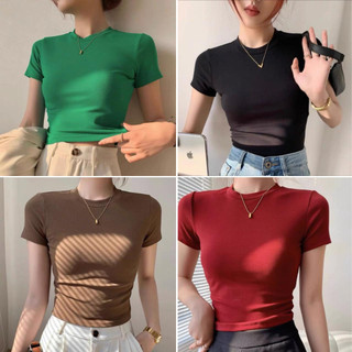  Áo thun nữ trơn babytee form thường đủ màu hàng công ty  tùy màu vải nặng nhẹ không quá mỏng mặc ôm không lộ ôm body 