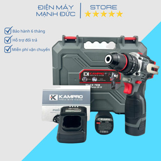 Máy Khoan Pin Kampro K-7038 3 Chức Năng Động Cơ Không Chổi Than Đầu Kẹp Autolock 