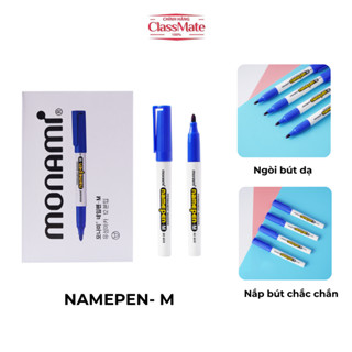 Hộp 12 Chiếc Bút Dạ Dầu Nhiều Màu, Bút Lông Dầu Monami Namepen F/ Namepen M (Hộp 12 cây)
