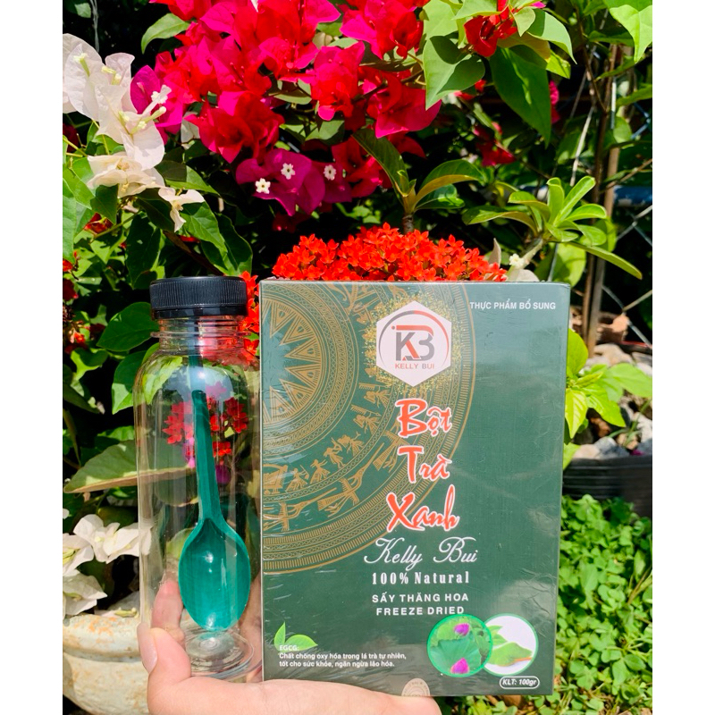 bột trà xanh + chai