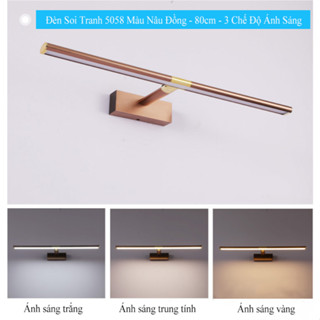 Đèn soi tranh - Đèn rọi gương Led Model 5058 80cm 16w - 3Chế Độ Ánh Sáng - Kiểu dáng sang trong,hiện đại - BH 1 NĂM