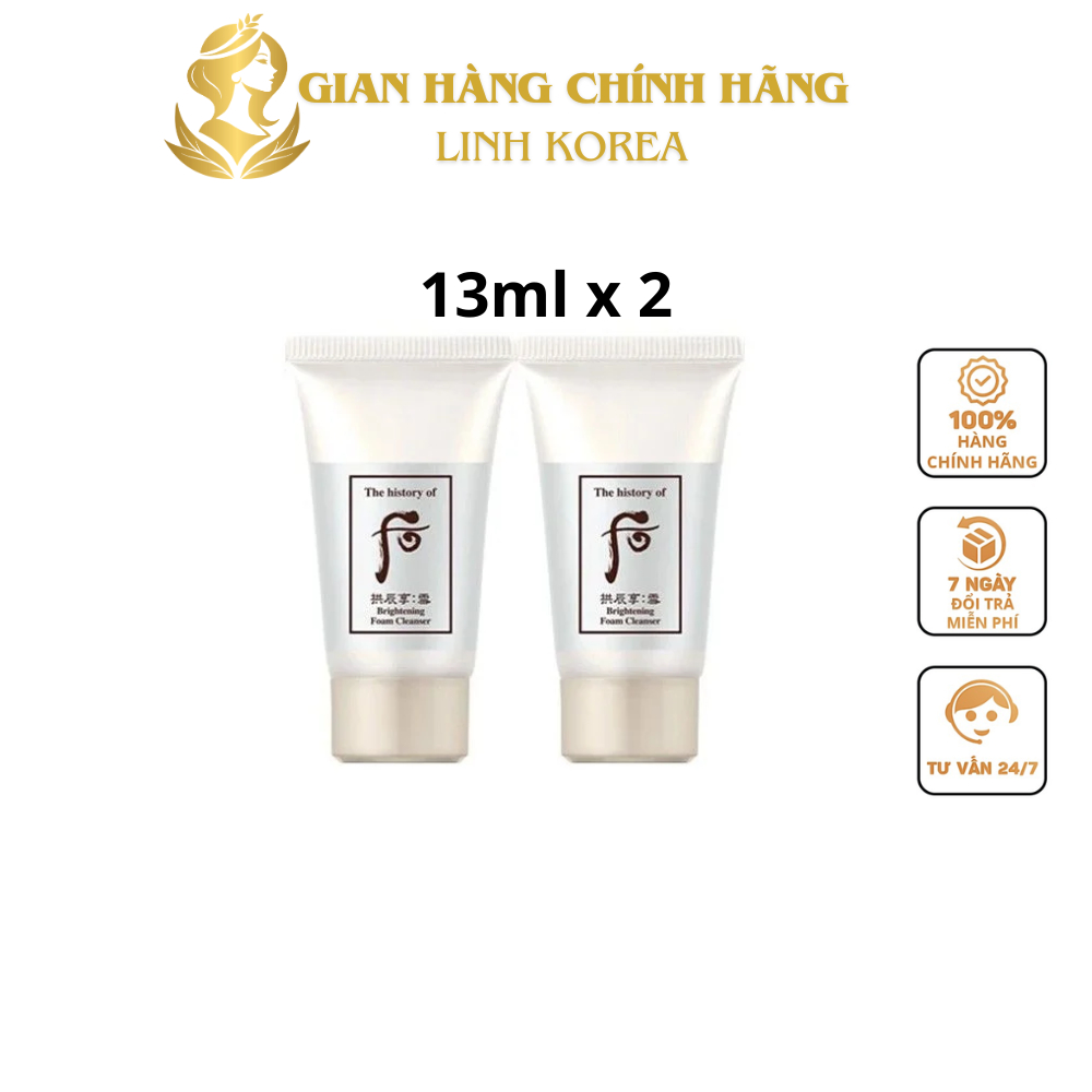 combo 2 tuýp sữa rửa mặt whoo soel 13ml