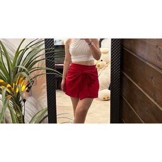 CHÂN VÁY NƠ BUỘC EO MÀU ĐỎ GIÁNG SINH [Sẵn Đen S]