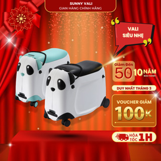 Vali cho bé SUNNY PANDA-PA01 vali size 20 tích hợp ghế ngồi dây kéo chất liệu PP chống vỡ tuyệt đối