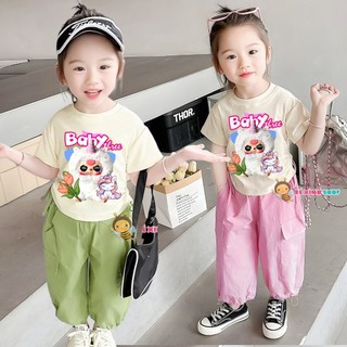   BexinhshopVN  Set áo rút dây Babythree Quần KAKI  jogger bo ống dễ thương cho bé gái đi học đi chơi BXG1468 