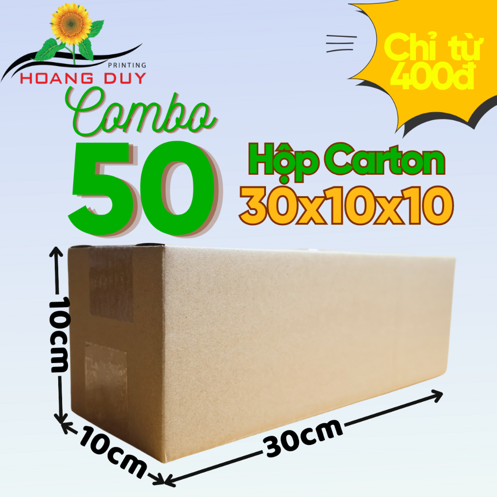 Combo 50 Hộp Carton Đóng Hàng Phụ Kiện 30x10x10