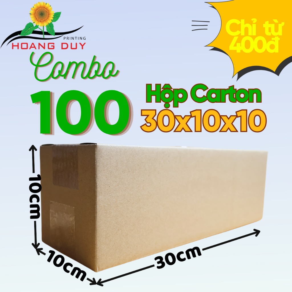 Combo 100 Hộp Carton Đóng Hàng Phụ Kiện 30x10x10