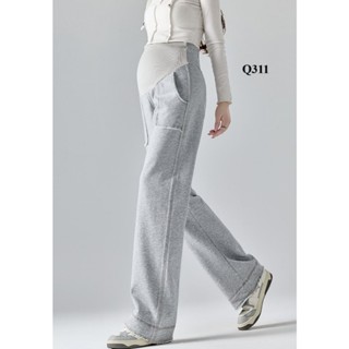  Quần nỉ bầu hai màu đen xám quần dài có đáp bụng quần bầu ống suông năng động thoải mái ĐẦM BẦU THỎ Q311 