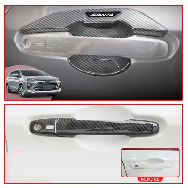 Ốp Bảo Vệ Tay Cửa Avanza 2022 2023 2024 2025 2026 ( Có Lỗ Từ ) - Ốp Tay Cửa Toyota Avanza Cacbon