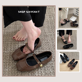 Giày Búp Bê Nữ, Giày Dép Nữ Bản C.Cấp Quai Ngang Đính Ngọc (CÓ HỖ TRỢ ĐỔI SIZE)