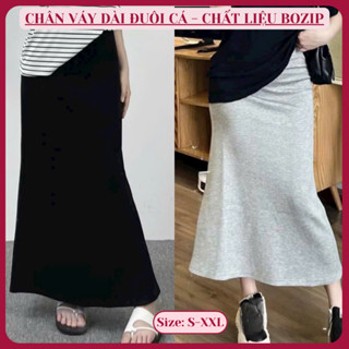 Chân váy bầu dáng dài dáng đuôi cá tôn dáng chất liệu bozip (45-85kg)