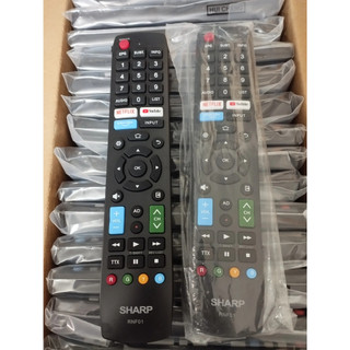 Điều khiển tivi sharp RNF01 smart hàng chính hãng, Remote từ xa tivi sharp internet 4 nút smart dài
