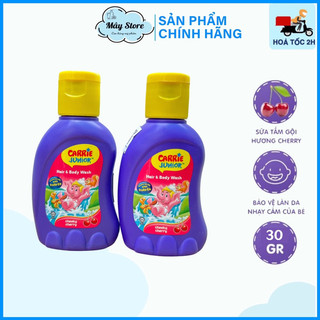  Mini - Combo 2 chai Sữa tắm gội toàn thân cho bé từ 2 tuổi Carrie Junior hương Cherry Grapeberry 30ml giao ngẫu nhiên 