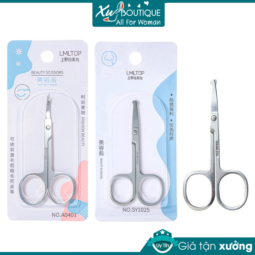 Kéo Inox LMLTop Cắt Tỉa Tóc, Lông Mũi, Lông Mi, Lông Mày An Toàn