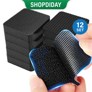 Bộ 12 Set Miếng Băng Dính Gai 2 Mặt Cố Định Thảm Ô Tô, Miếng Dán Nội Thất Lót Sàn Taplo Ô Tô N13B