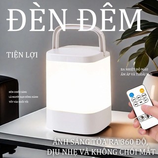  Đèn pha sữa cho bé đèn ngủ cảm ứng di động buổi tối điều khiển từ xa có hẹn giờ tắt pin sạc type C pin sạc 2000mAh 