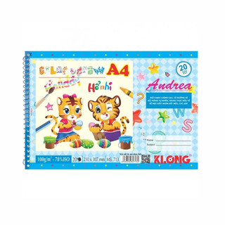 Sổ vẽ lò xo cho bé A4 Klong 100gsm 20 tờ/40 trang sổ vẽ lò xo màu nước học sinh MIYABI STORE