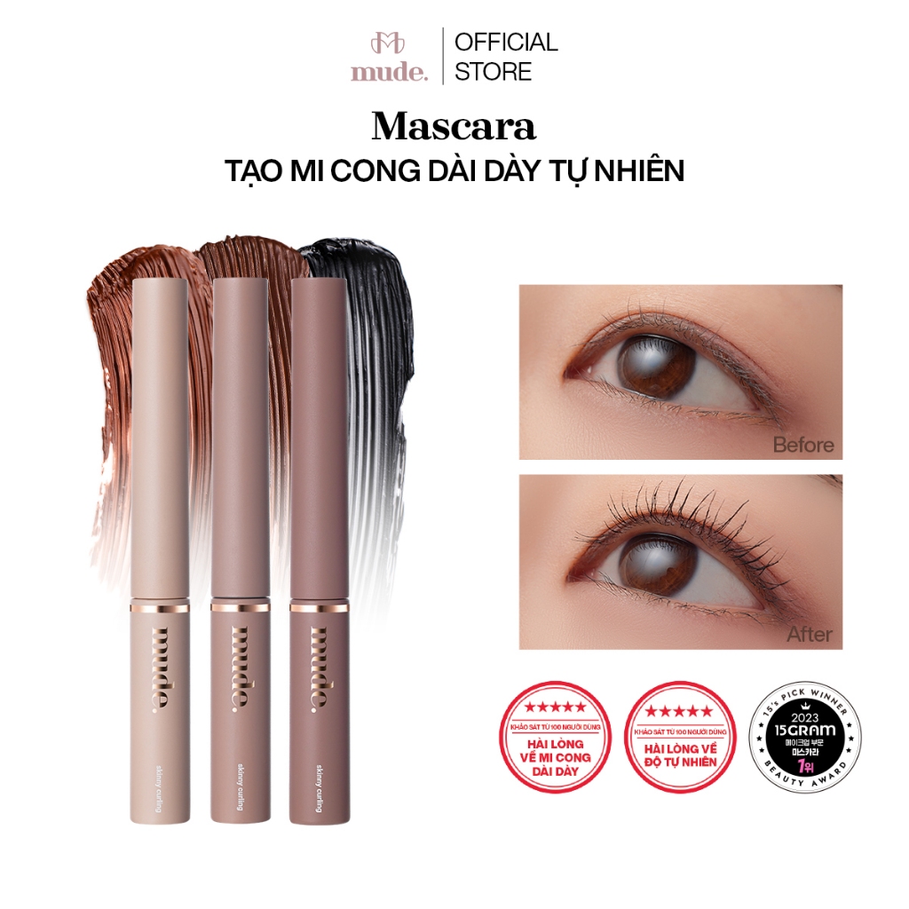 Mascara Chuốt Cong Dài Dày Mi Tự Nhiên mude Inspire Skinny Curling Mascara (3ml) | BigBuy360 - bigbuy360.vn