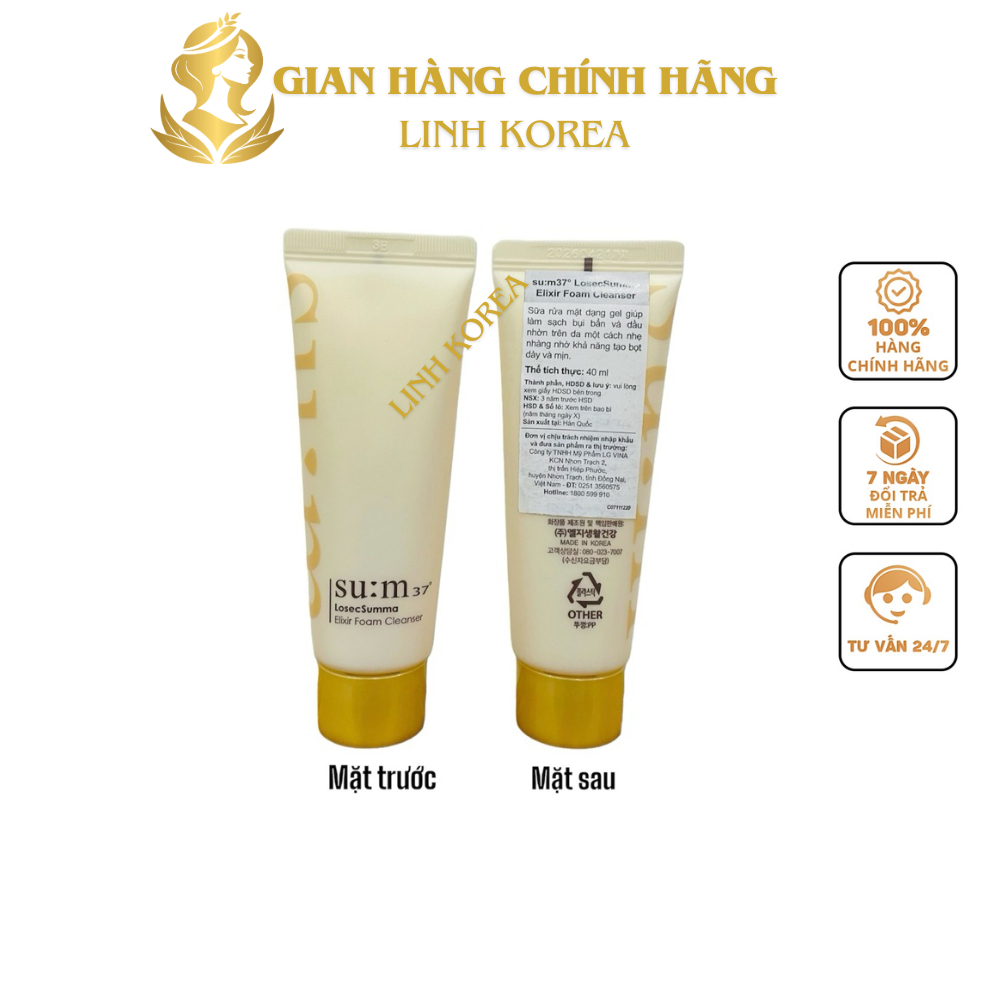 Sữa rửa mặt SUM37 Losec Summa Elixir Foam Cleanser 40ml_linhkorea