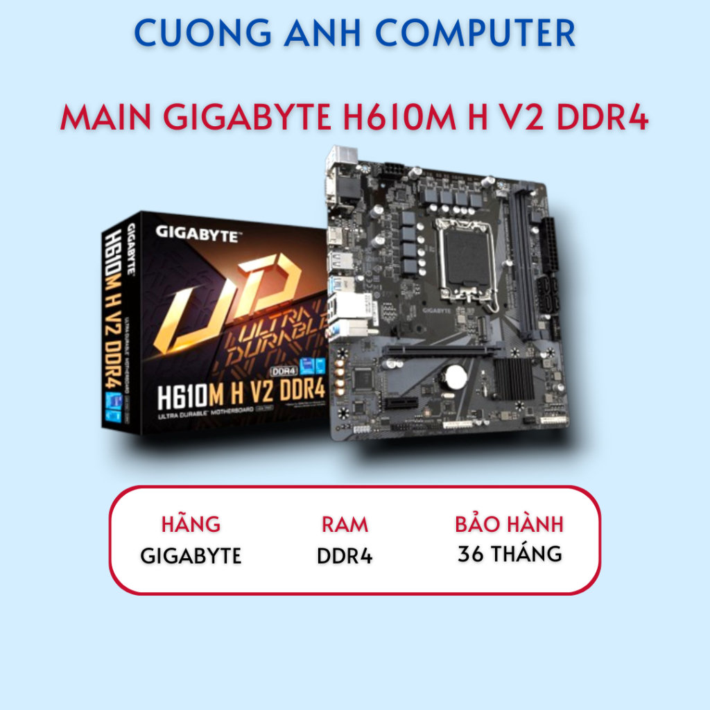 Mainboard GIGABYTE H610M H V2 DDR4. Hàng mới chính hãng