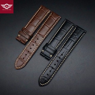 Dây da bò, cá sấu may thủ công cao cấp chỉ trắng size 18mm19mm 20mm 21mm 22mm