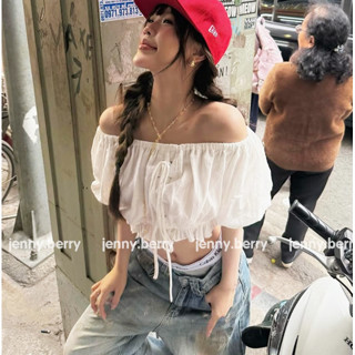 Meme top - Áo ống nữ trễ vai đan dây thắt nơ áo kiểu nữ ngang vai