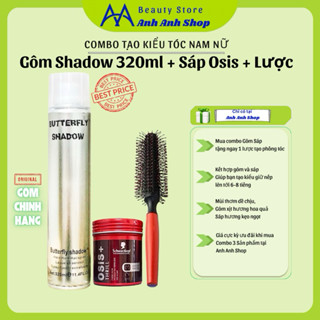 Combo Sáp vuốt tóc Osis 100gr và Gôm Shadow 320ml Chính hãng Tặng lược