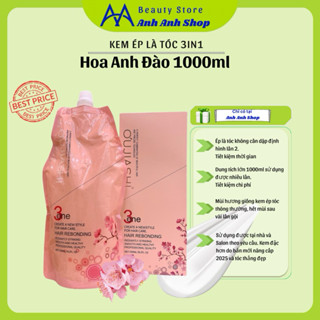 Kem Duỗi Ép Là Tóc 1000ml hoa anh đào 1 lần không cần dùng Dập đình hình lần 2