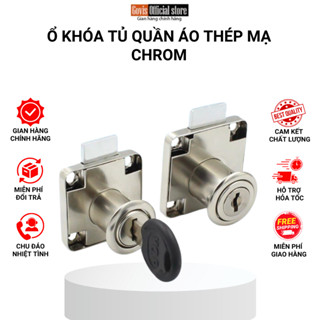 Ổ khóa tủ quần áo thép mạ chrom bóng lỗ khoan D19 kích thước 40 x 40 mm [ Govis ]