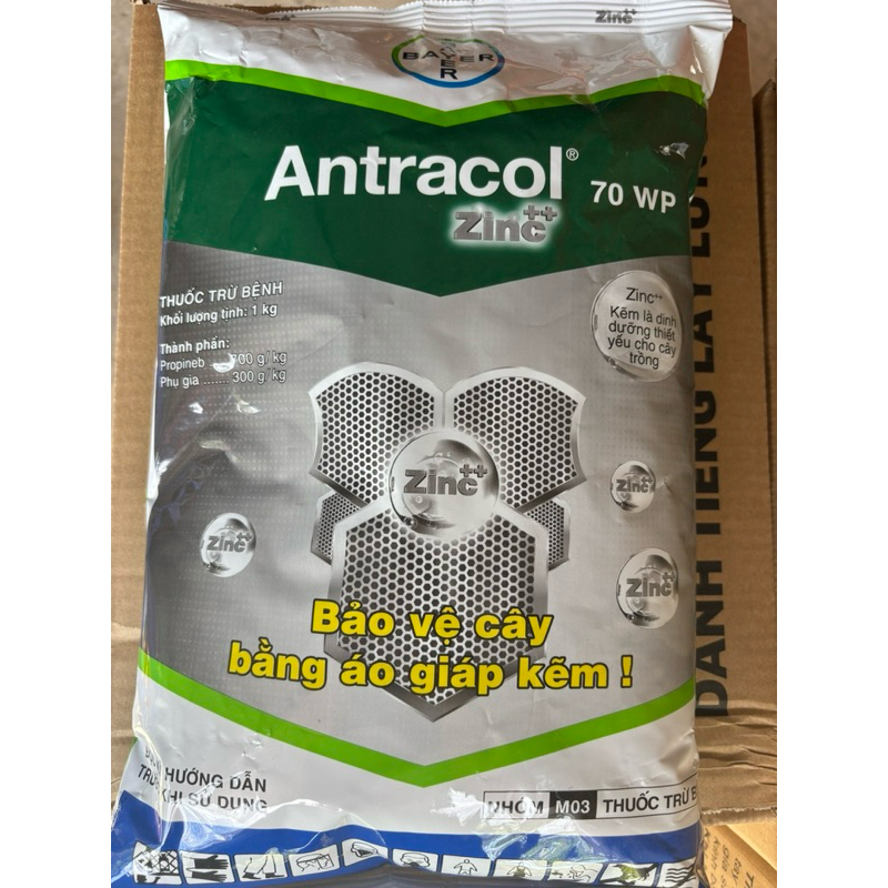 Antracol 70wp 1kg Cty Bayer Hoạt chất Probineb 700gr/kg: Trừ bệnh phổ rất rộng Thán thư,vàng lá do n
