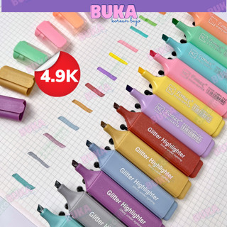 Bút highlight lớn pastel Buka đánh dấu nhớ dòng dạ quang nhiều màu tiện dụng học sinh văn phòng nhanh khô