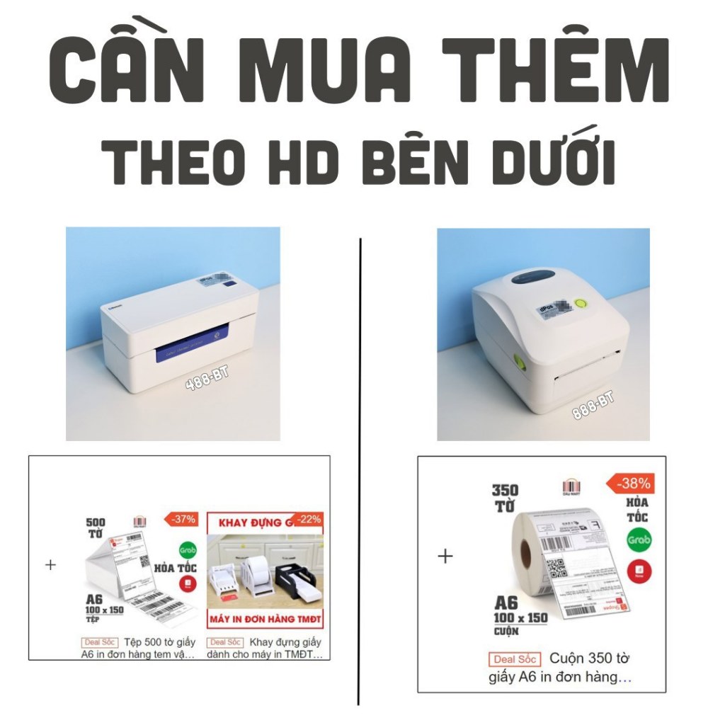 Máy in đơn hàng TMĐT từ Điện Thoại Qua Bluetooth dPos 488BT 888BT in tem mã vận chuyển, tem, ảnh cho Android và iPhone | BigBuy360 - bigbuy360.vn