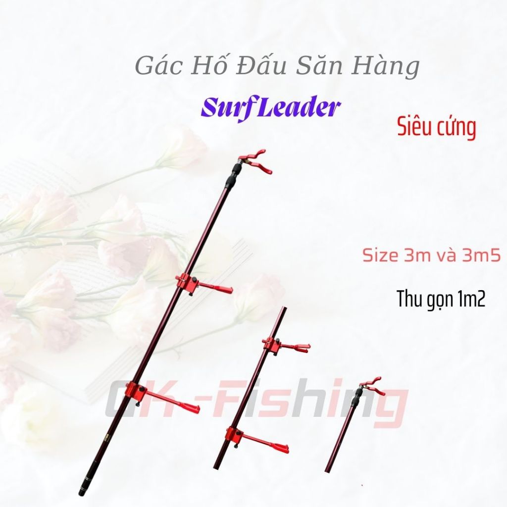 Gác Cần Câu Đài, Gác Cần Hố Đấu Săn Hàng Jobon SurfLeader 3m Siêu Nhẹ Cứng Kèm 2 Ngoe Cao Cấp