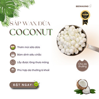 Sáp wax lông dừa mùi sữa dừa Beewaxing - Hard wax beans tẩy lông siêu bám [Tặng Kèm Que Wax]