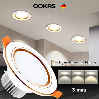 OOKAS Đèn LED Âm Trần，5W 7W Đèn Âm Trần, Đèn Ốp Trần, Đèn Downlight Âm Trần, Đèn Led Âm Trần 3 Màu