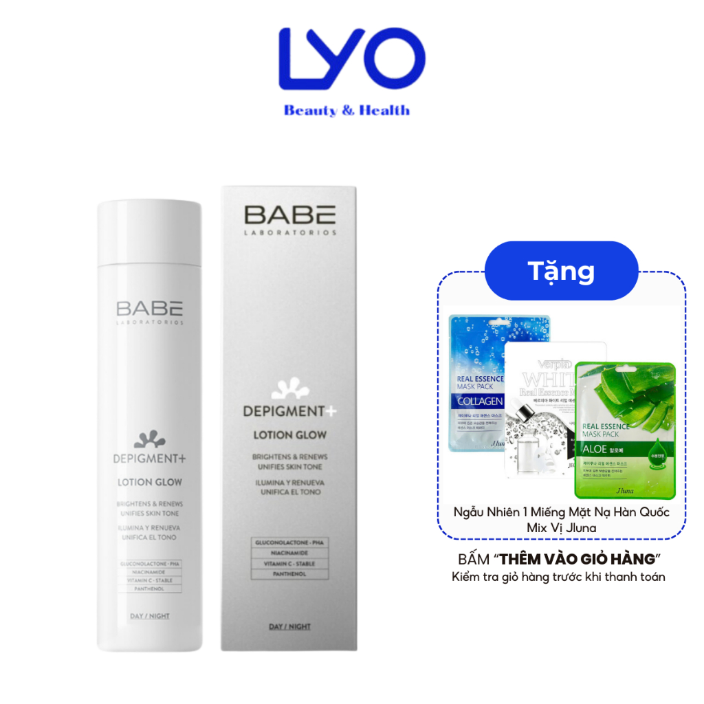Sữa Dưỡng Thể Giúp Sáng Da & Mờ Thâm Nám BABE Laboratorios Babé Depigment+ Lotion Glow 150ml