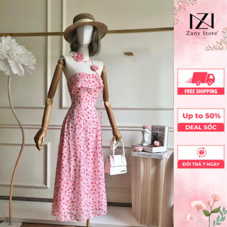 Đầm Maxi ZANY STORE Hoa Nhí Cúp Ngực Dáng Dài Thanh Lịch Kèm Dây Quấn Cổ