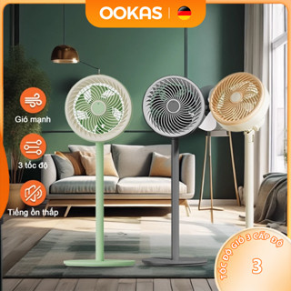 OOKAS Quạt đứng Công suất thấp gió mạnh tiếng ồn thấp 3 chế độ điều khiển Có thể xoay được
