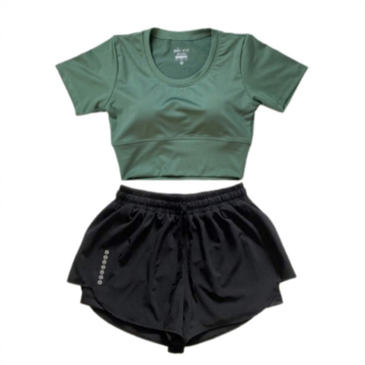 Quần áo tập gym nữ, đồ tập gym yoga aerobic nữ Croprop quần đùi Phối lưới chất đẹp (Ng05)