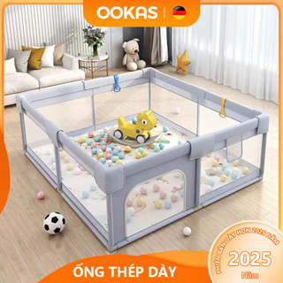 OOKAS Quây bóng cho bé, Nhà banh cho bé khung inox chữ nhật cao cấp