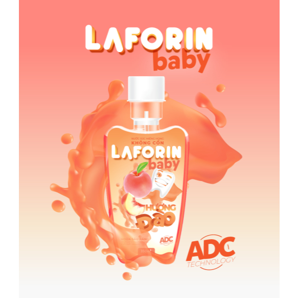 Nước Súc Miệng Trẻ em LAFORIN BaBy Hương Đào Chống Sâu Răng, chăm sóc nướu hàng ngày 350ml Upharma