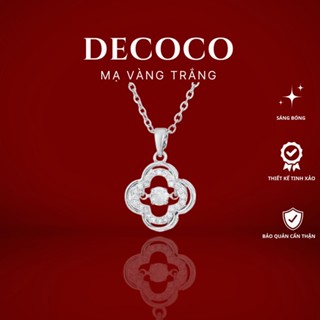 Dây chuyền nữ DECOCO Vara cỏ 4 lá đá nhảy mạ vàng trắng (kèm Túi giấy + Hộp + Thiệp)