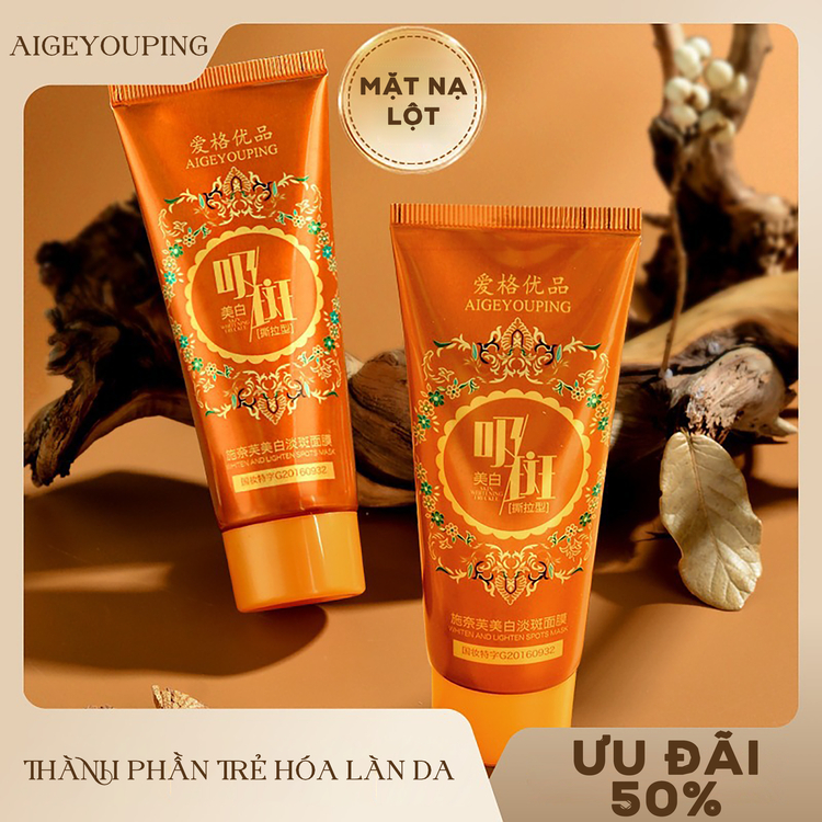 Mặt nạ sáng da mờ nhăn AIGEYOUPING - Mặt nạ lột AIGEYOUPING hỗ trợ mờ nám, cấp ẩm, làm sáng và giảm nếp nhăn hiệu quả