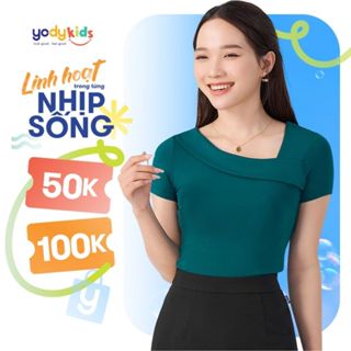 Áo phông nữ YODY cổ lệch co giãn, mềm mại, bền màu và thoáng mát khi mặc TSN7136