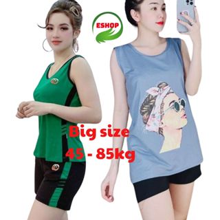 Set bộ đùi nữ bigsize mùa hè ESHOP đồ thể thao thun cotton mặc nhà đi biển chơi ngủ đẹp dễ thương cute trung niên BD10