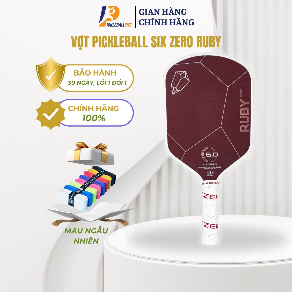 ✅ Vợt Pickleball SIX ZERO RUBY Chính Hãng